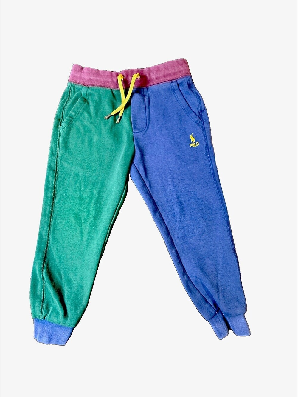 Polo Ralph Lauren Boys Colorblock Sweatpants Joggers Drawstring Pockets Sz 5